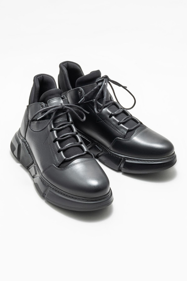 Siyah deri erkek bot - Elle Shoes
