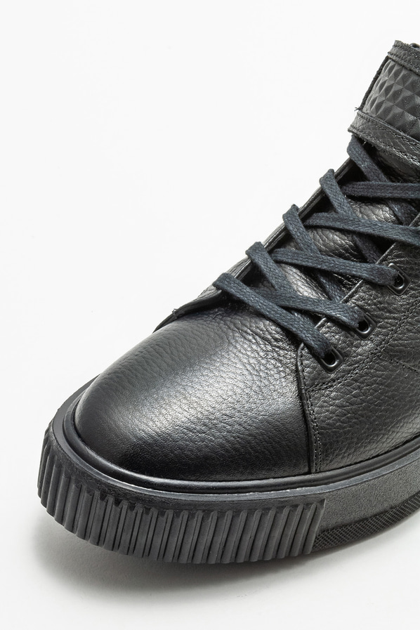 Siyah deri erkek bot - Elle Shoes
