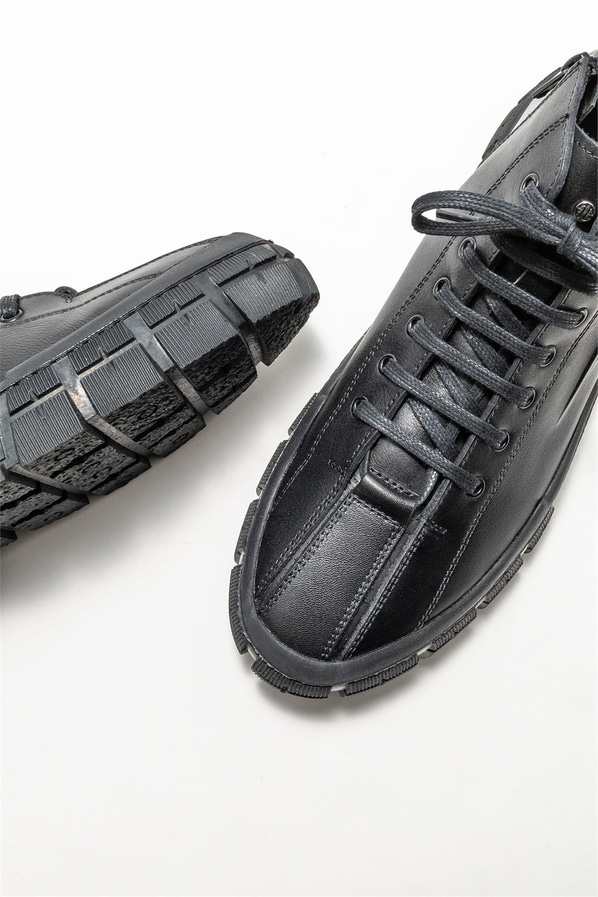 Siyah deri erkek bot - Elle Shoes