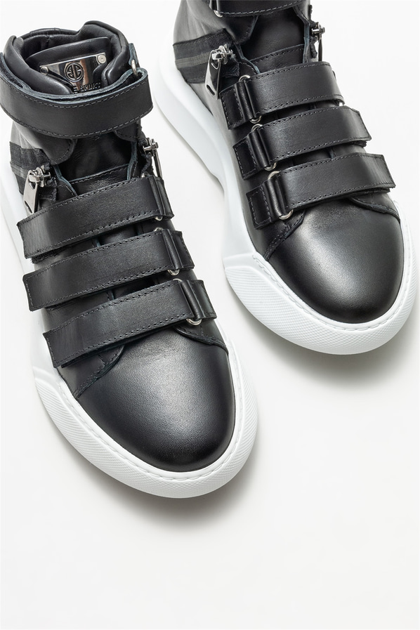 Siyah deri erkek bot - Elle Shoes