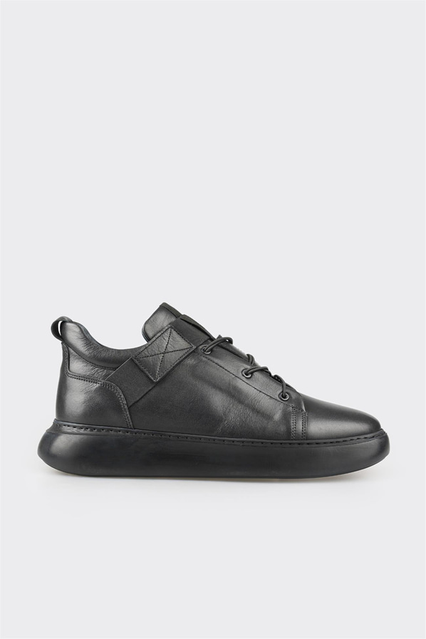 Siyah deri erkek bot - Elle Shoes