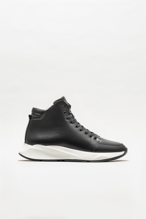 Siyah deri erkek bot - Elle Shoes