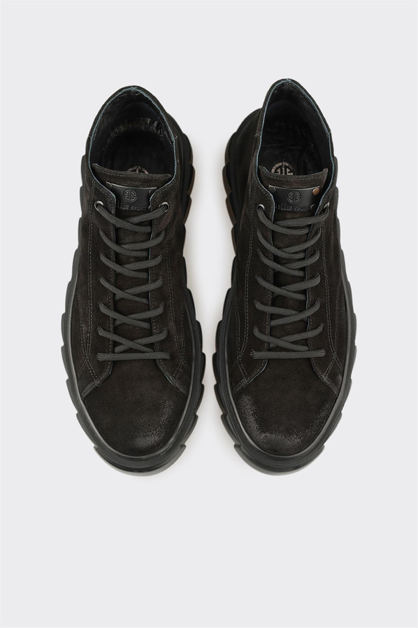 Siyah Deri Erkek Spor Bot