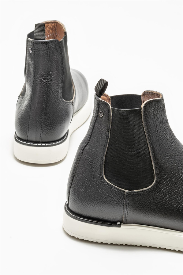 Siyah deri erkek bot - Elle Shoes