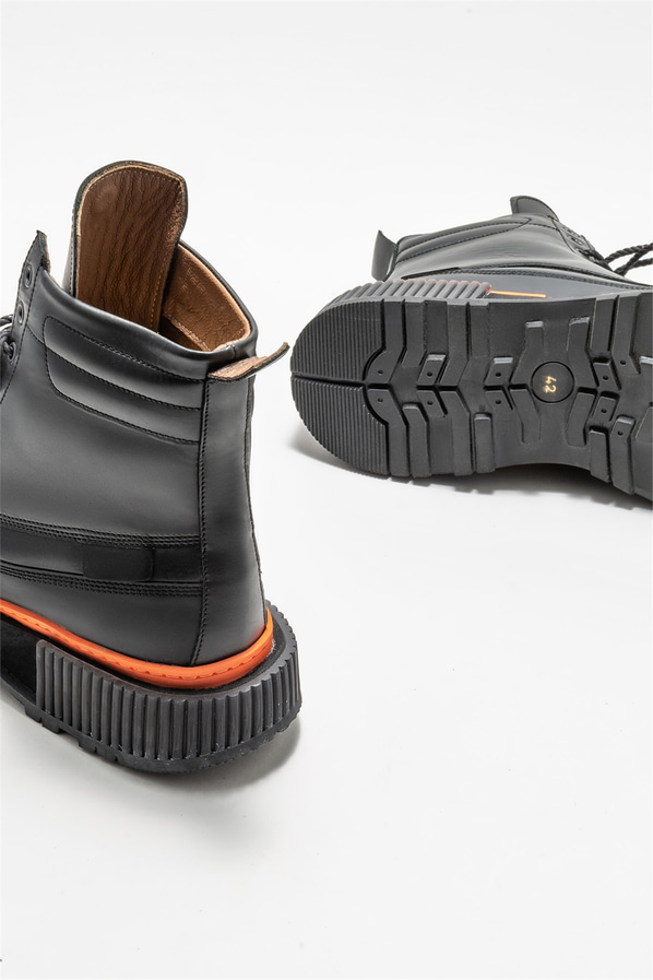 Siyah deri erkek günlük bot, günlük kullanım için - Elle Shoes