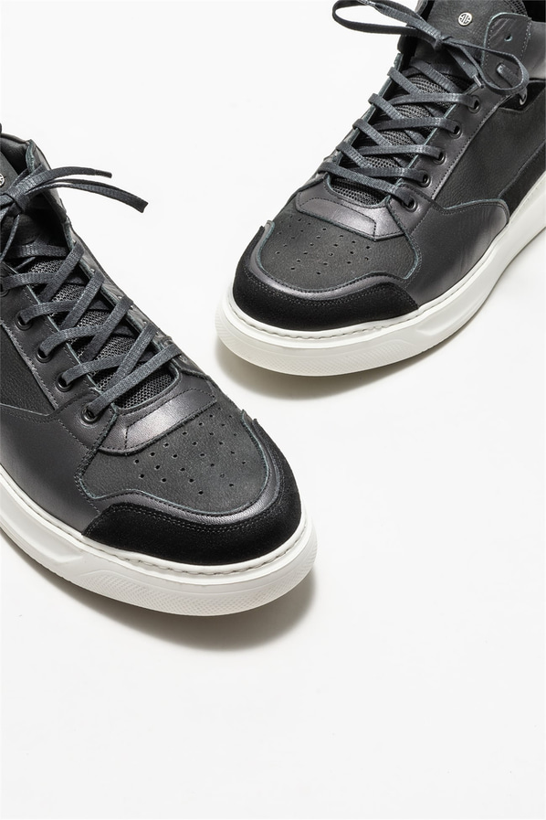 Siyah deri erkek bot - Elle Shoes