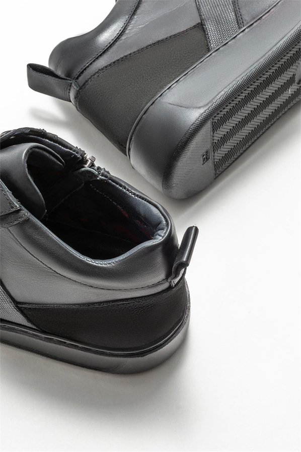 Siyah deri erkek bot - Elle Shoes