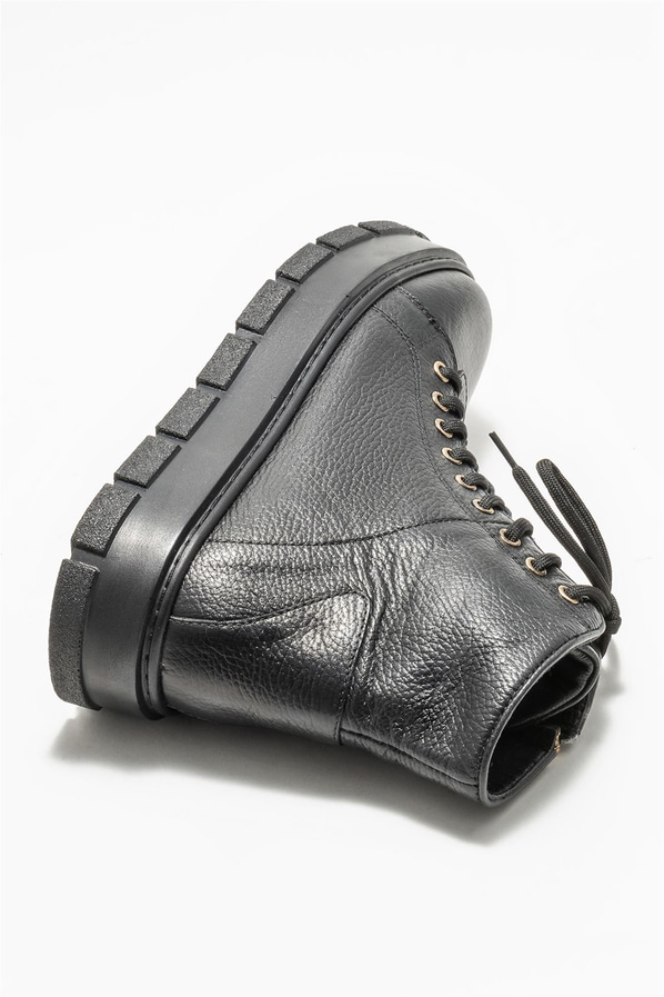 Siyah deri erkek bot - Elle Shoes