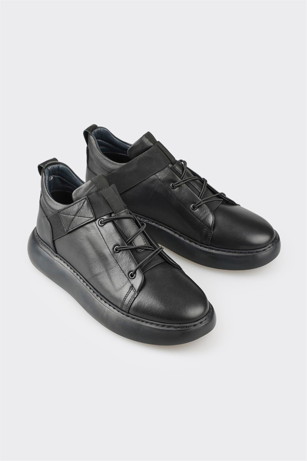 Siyah deri erkek bot - Elle Shoes
