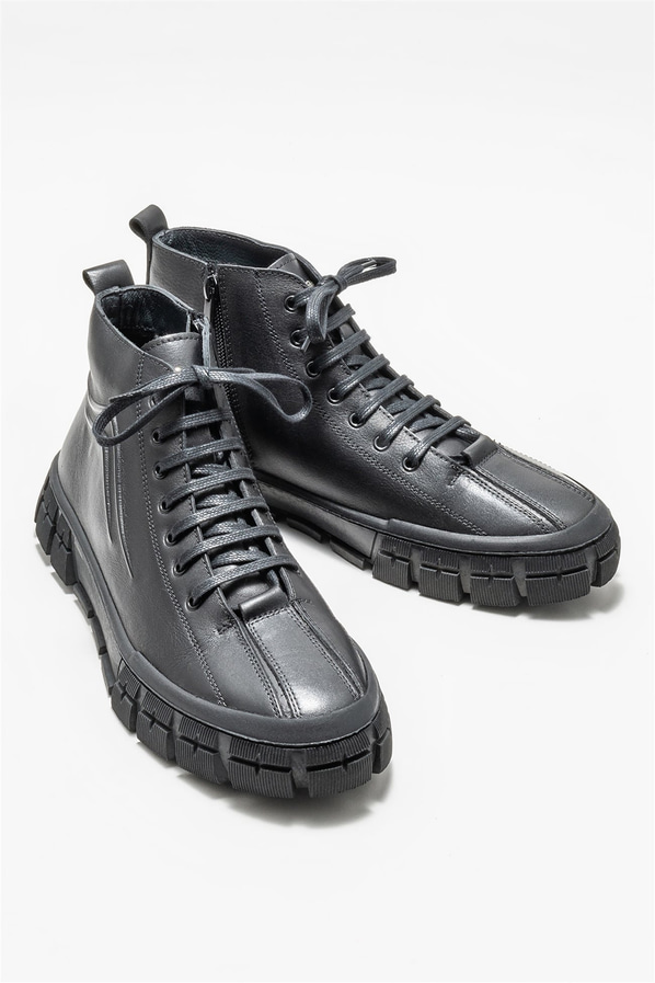Siyah deri erkek bot - Elle Shoes