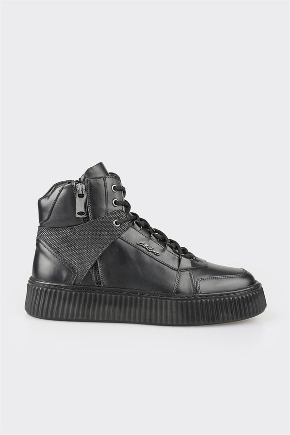 Siyah Deri Erkek Spor Bot