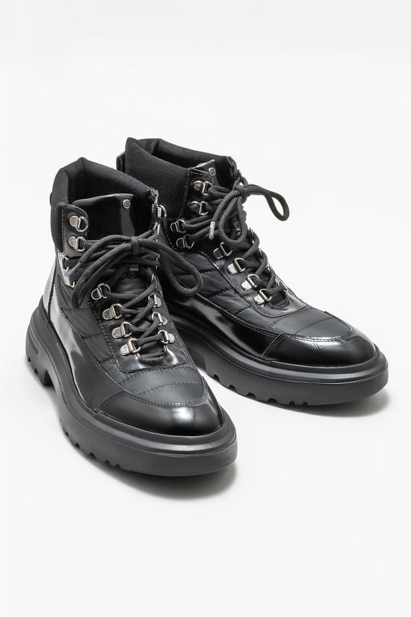 Siyah deri erkek bot - Elle Shoes
