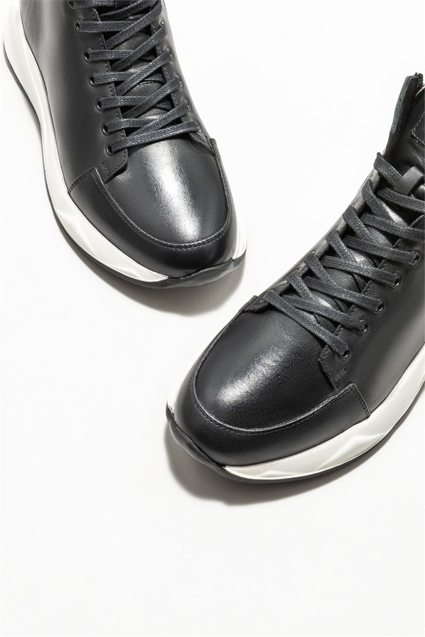 Siyah deri erkek bot - Elle Shoes