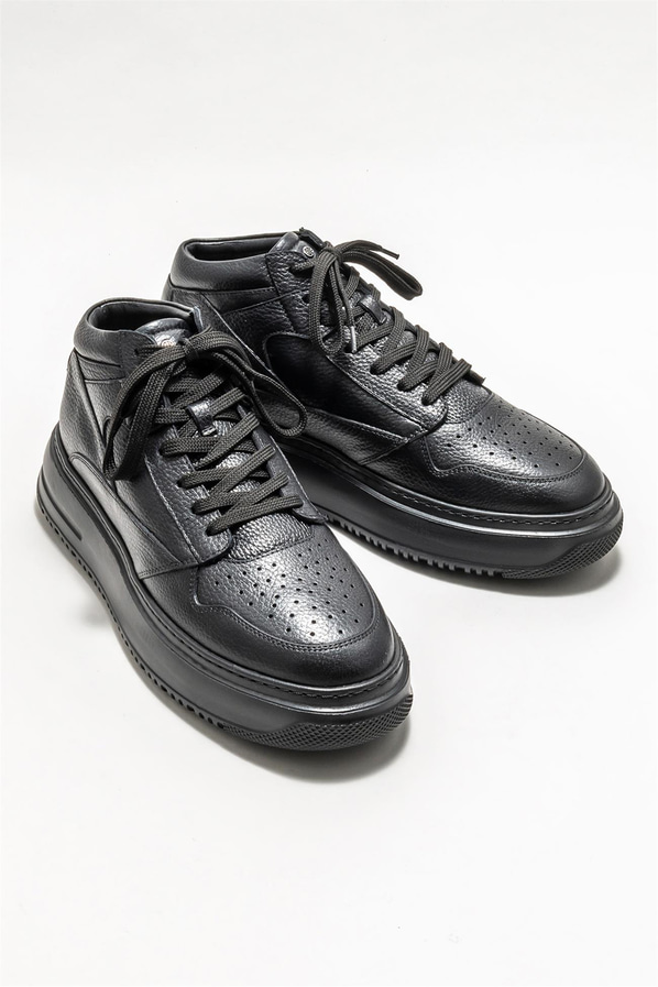 Siyah deri erkek bot - Elle Shoes
