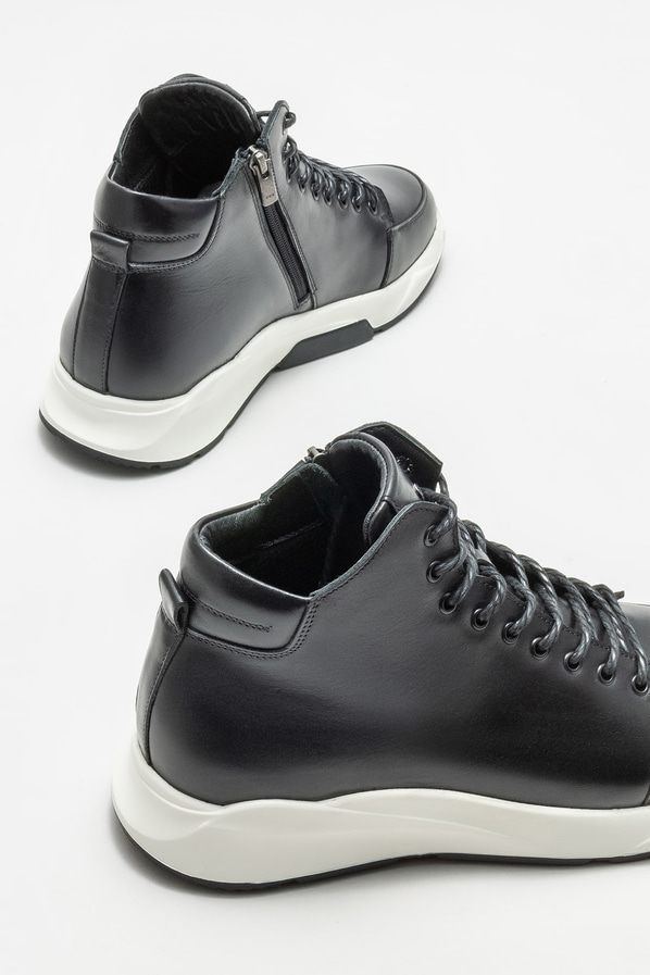 Siyah deri erkek bot - Elle Shoes