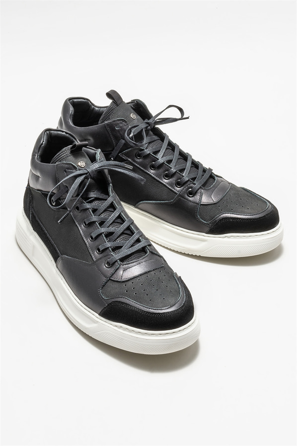 Siyah deri erkek bot - Elle Shoes