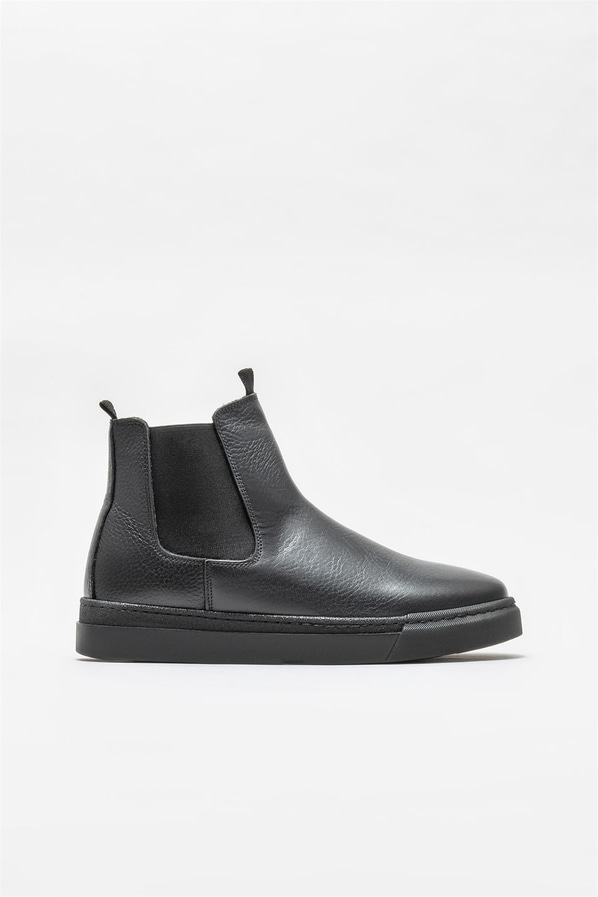Siyah deri erkek bot - Elle Shoes