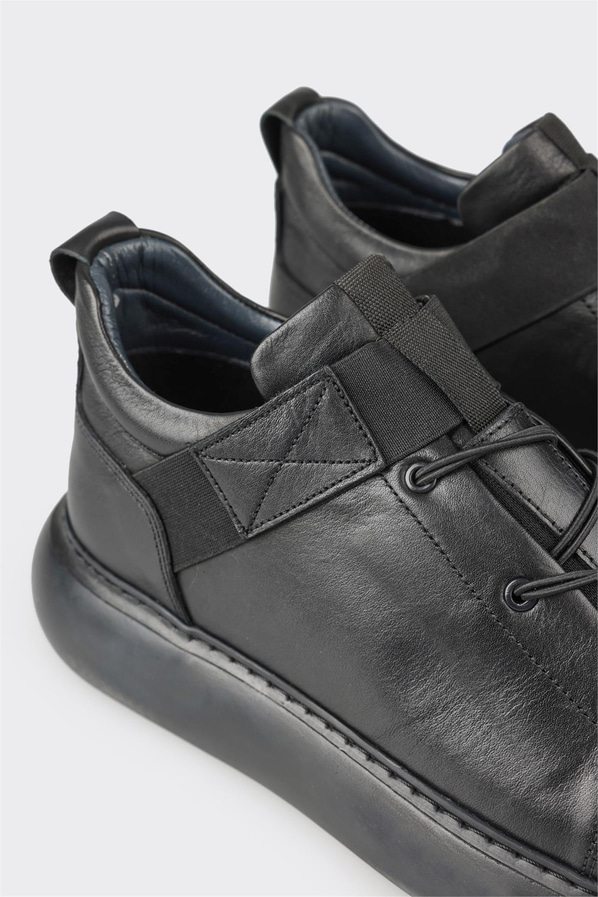 Siyah deri erkek bot - Elle Shoes