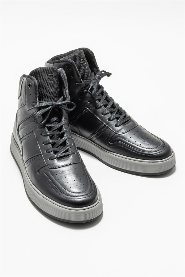 Siyah deri erkek bot - Elle Shoes