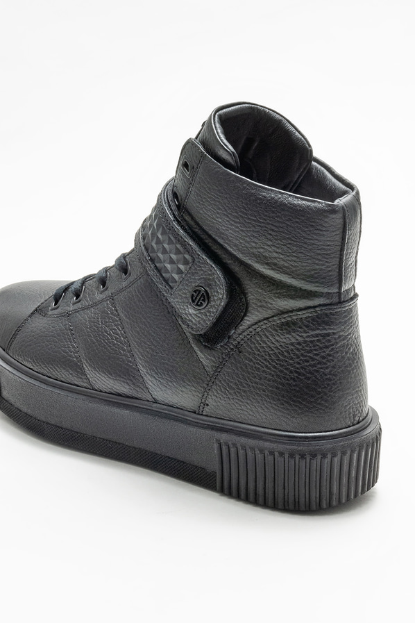 Siyah deri erkek bot - Elle Shoes