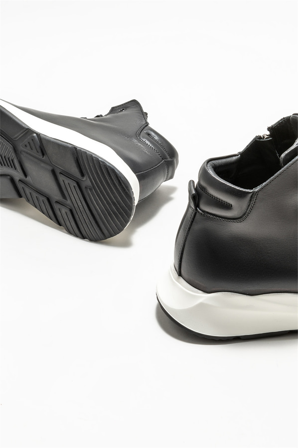 Siyah deri erkek bot - Elle Shoes