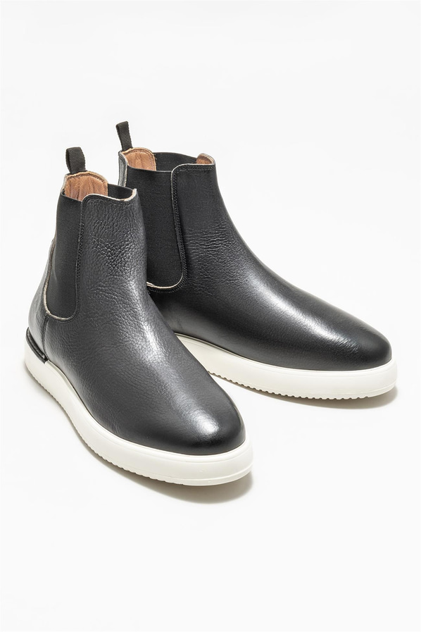 Siyah deri erkek bot - Elle Shoes