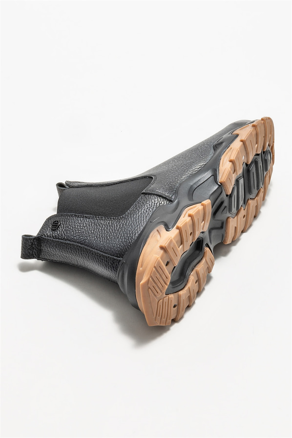 Siyah deri erkek bot - Elle Shoes