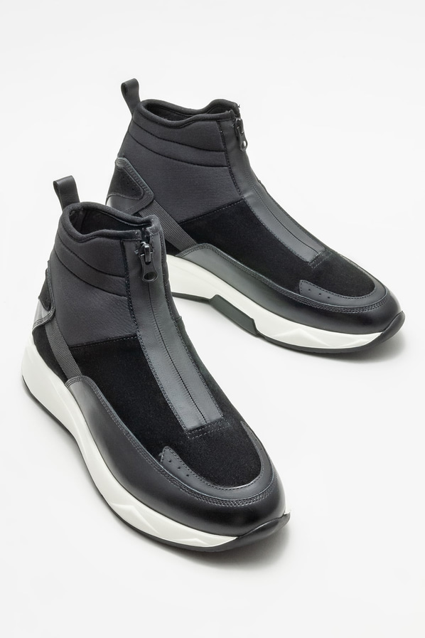 Siyah deri erkek bot - Elle Shoes