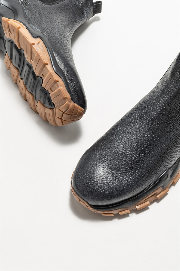 Siyah deri erkek bot - Elle Shoes