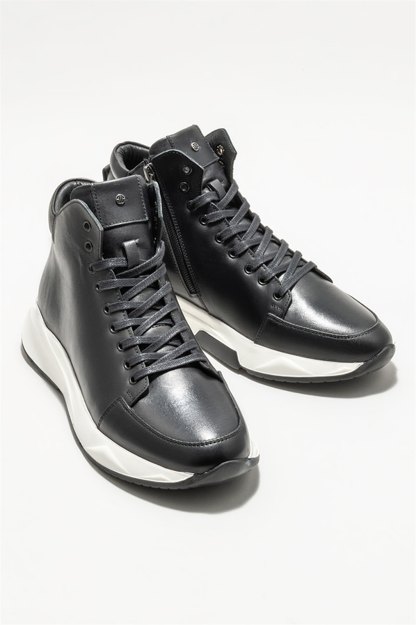 Siyah deri erkek bot - Elle Shoes