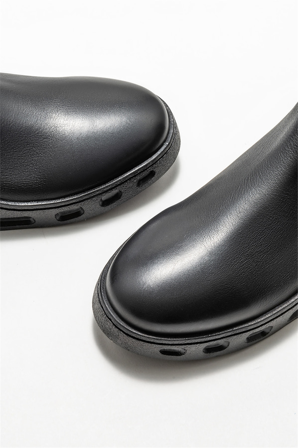 Siyah deri erkek günlük bot, günlük kullanım için - Elle Shoes