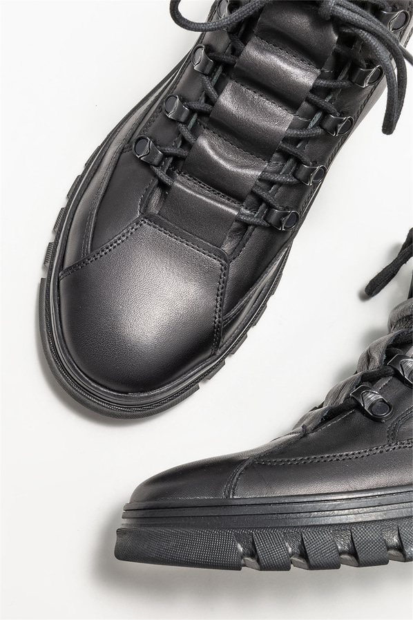 Siyah deri erkek bot - Elle Shoes