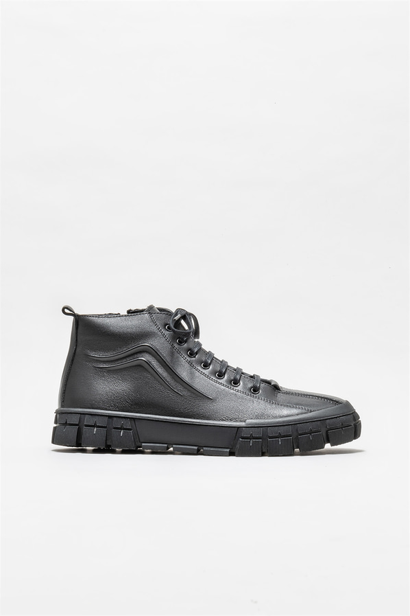Siyah deri erkek bot - Elle Shoes