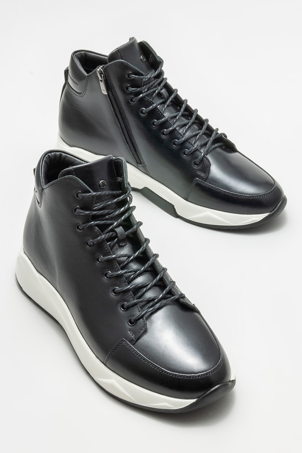 Siyah deri erkek bot - Elle Shoes