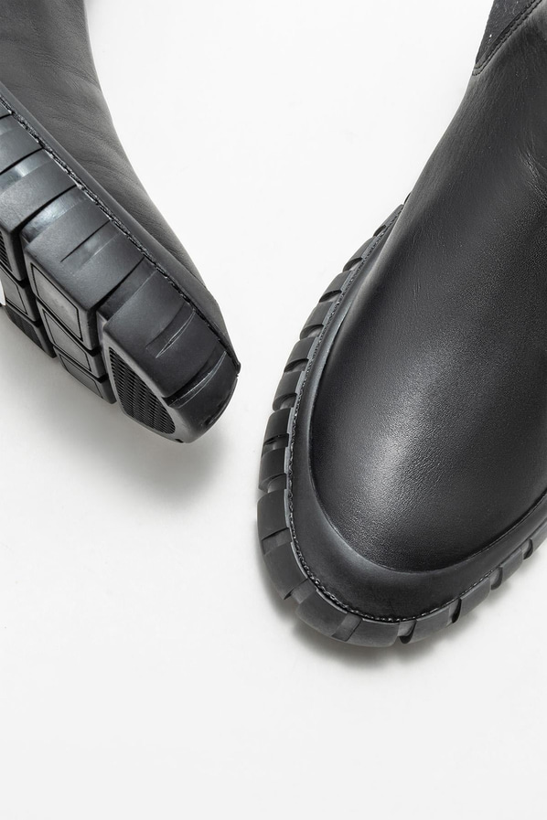 Siyah deri erkek bot - Elle Shoes