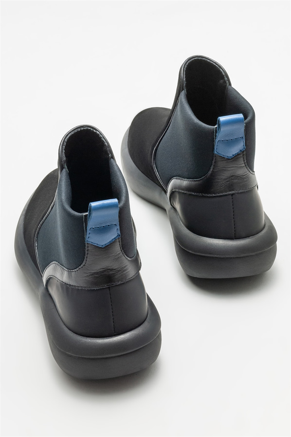 Siyah deri erkek bot - Elle Shoes