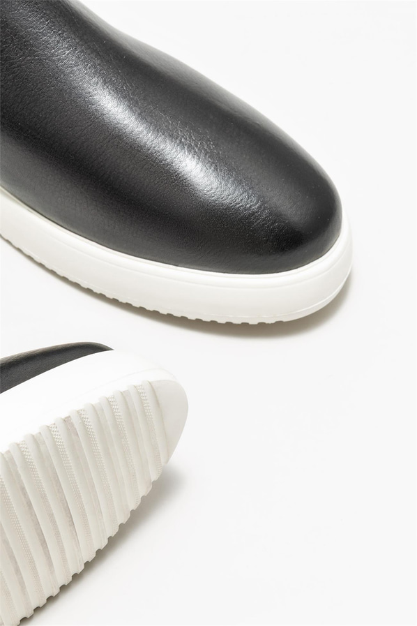 Siyah deri erkek bot - Elle Shoes
