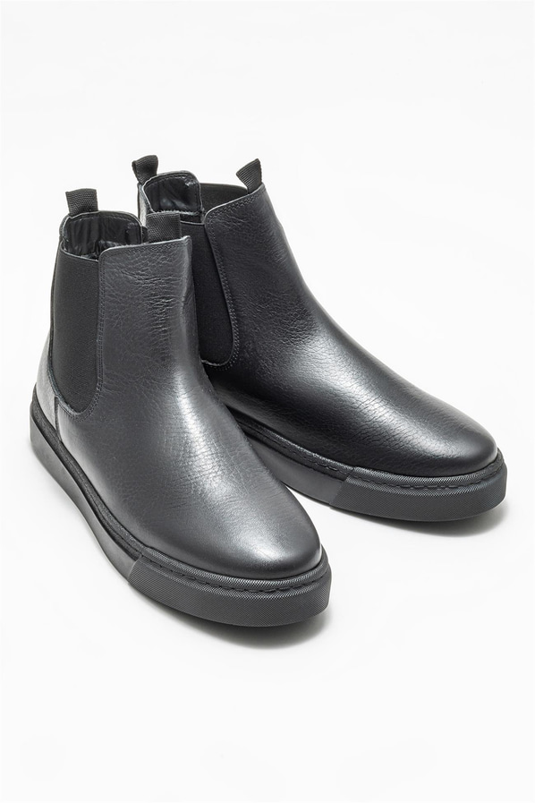 Siyah deri erkek bot - Elle Shoes