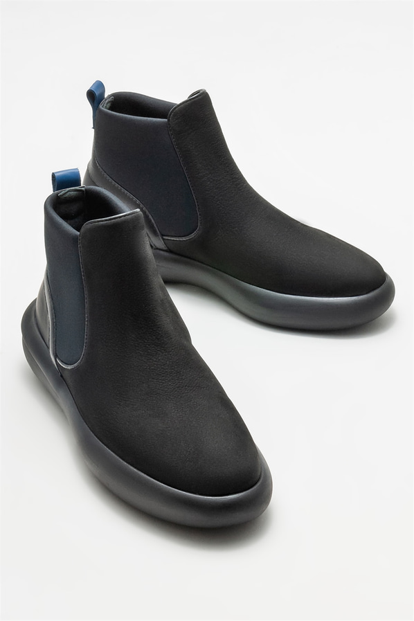 Siyah deri erkek bot - Elle Shoes