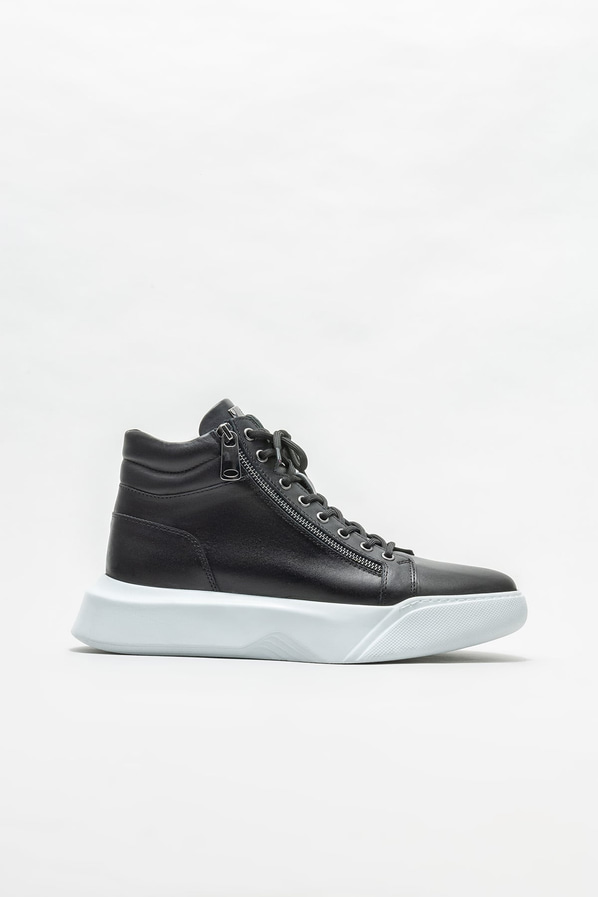 Siyah deri erkek bot - Elle Shoes