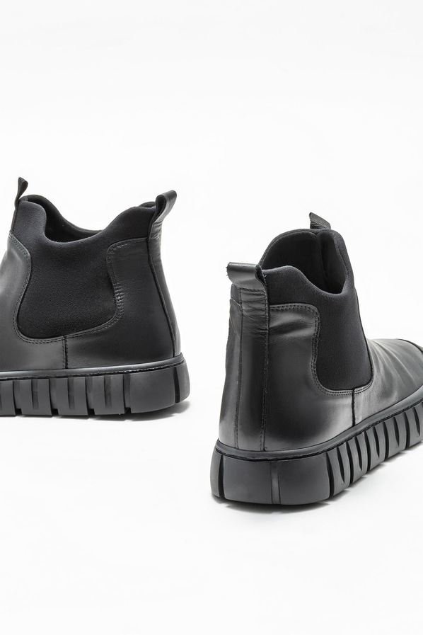Siyah deri erkek bot - Elle Shoes