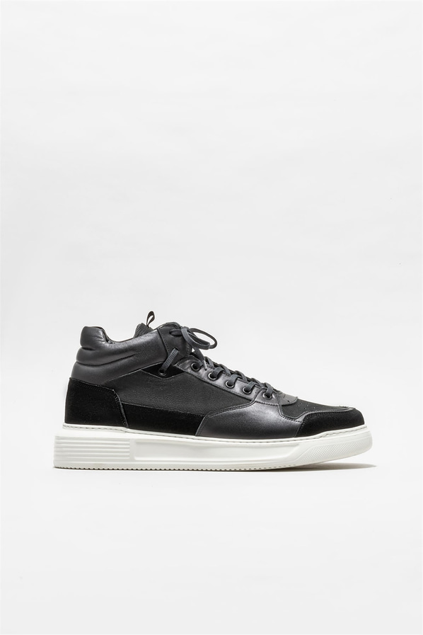 Siyah deri erkek bot - Elle Shoes