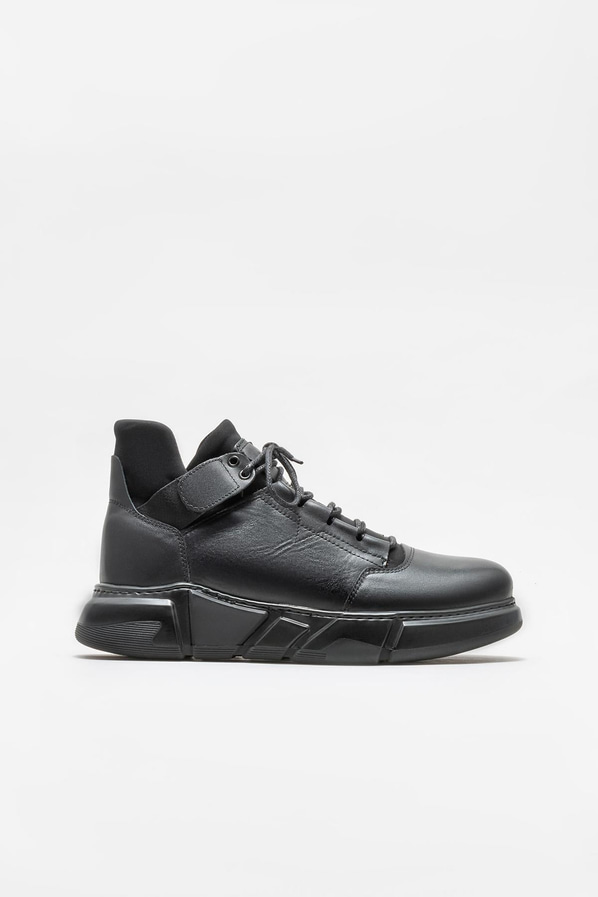 Siyah deri erkek bot - Elle Shoes