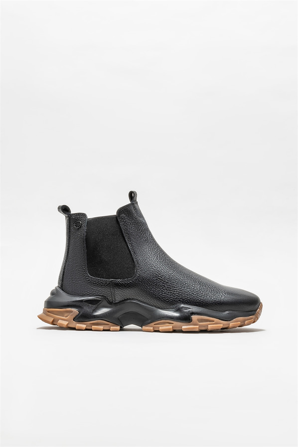 Siyah deri erkek bot - Elle Shoes