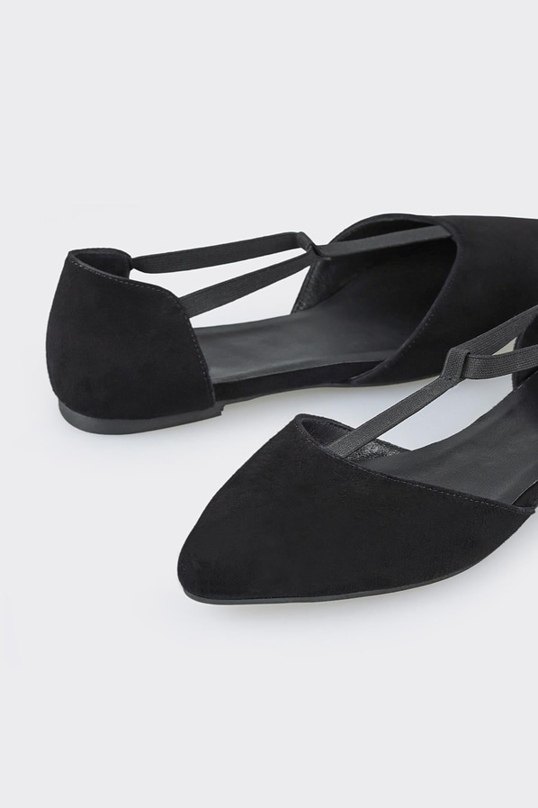 Siyah deri kadın babet - Elle Shoes
