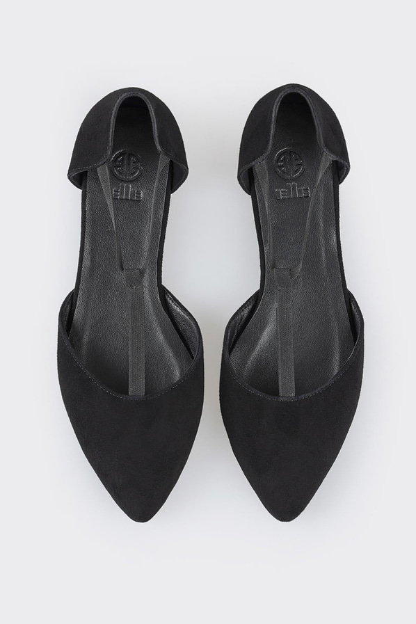 Siyah deri kadın babet - Elle Shoes