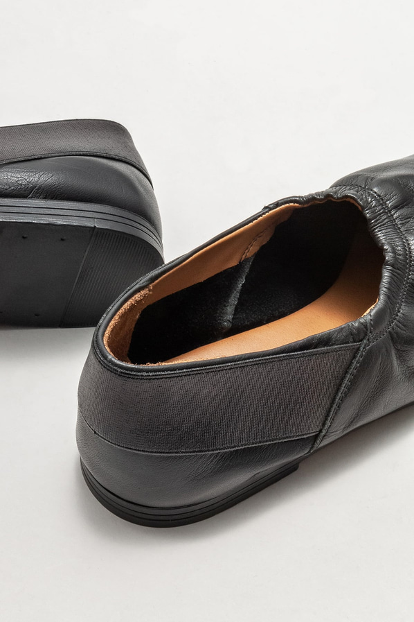 Siyah deri kadın babet - Elle Shoes
