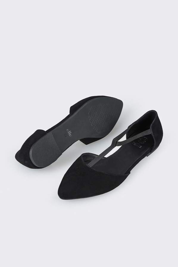 Siyah deri kadın babet - Elle Shoes
