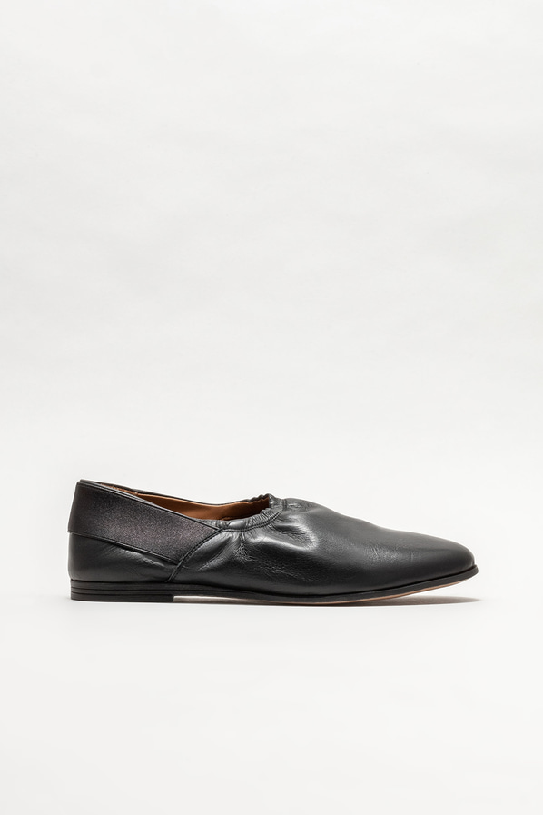Siyah deri kadın babet - Elle Shoes