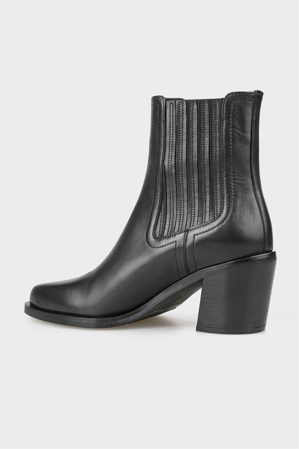 Siyah deri kadın bot - Elle Shoes